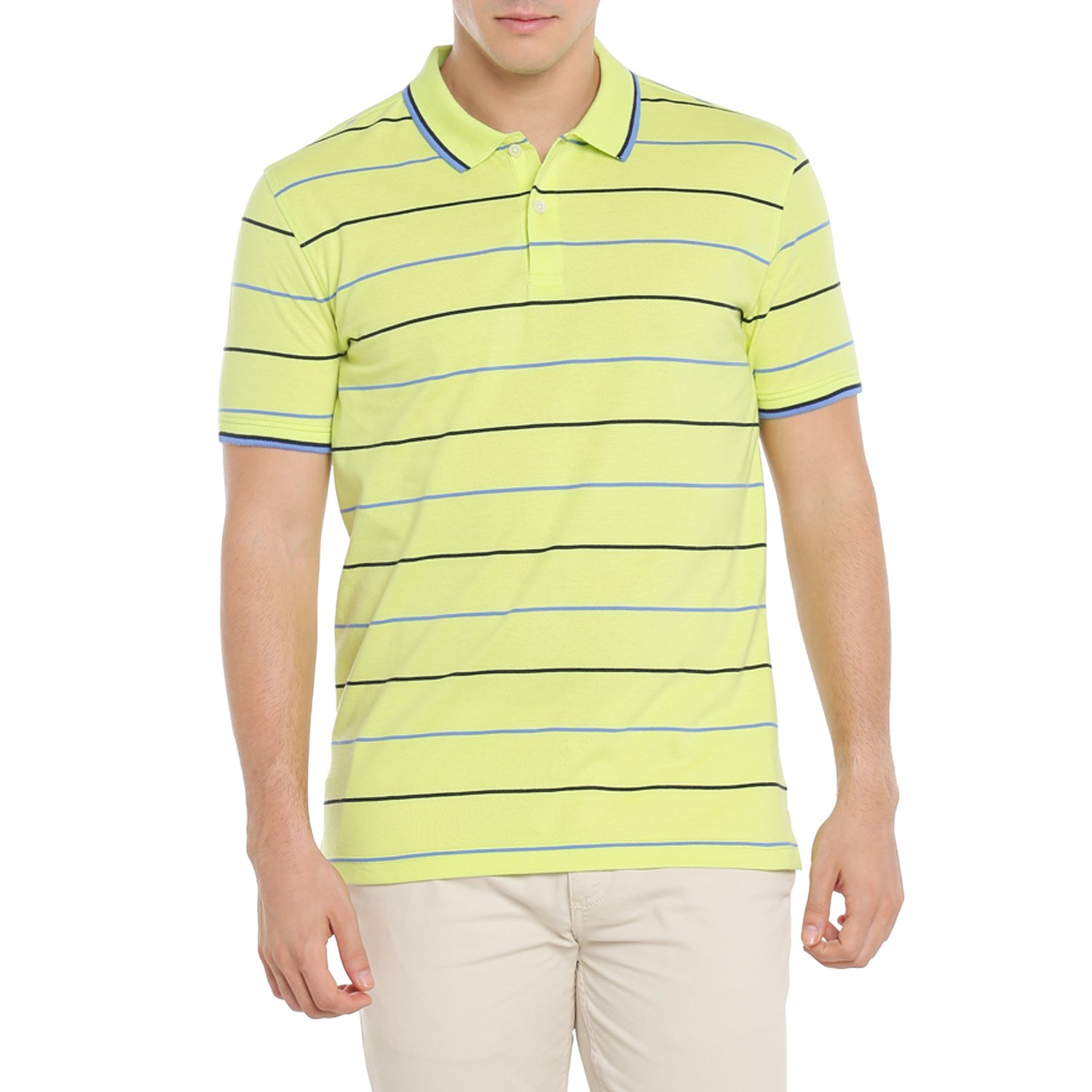 spiritus by pantaloons men's striped regular fit polo