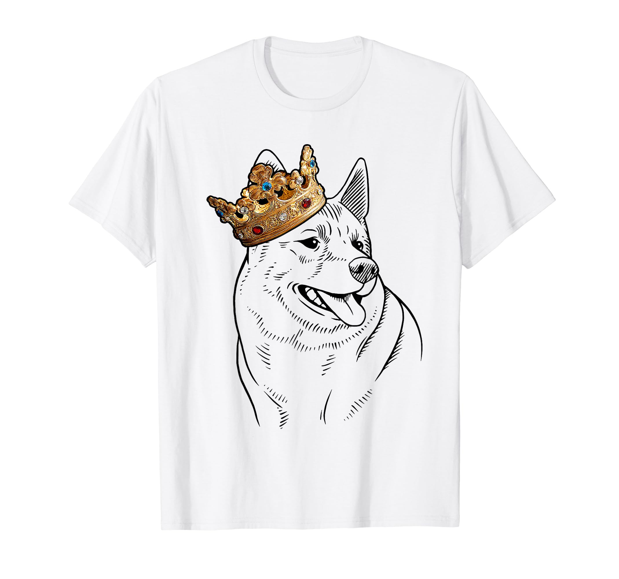 Norwegian Elkhound Dog Wearing Crown T-Shirt