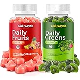 NutraPath Superfood Fruits and Veggies Gummies (120 Chews), 12+ Superfruits & 30 Veggies, Fruit & Herbs, Fruit and Vegetable Vitamins, Non-GMO, Pectin-Based, Gluten-Free