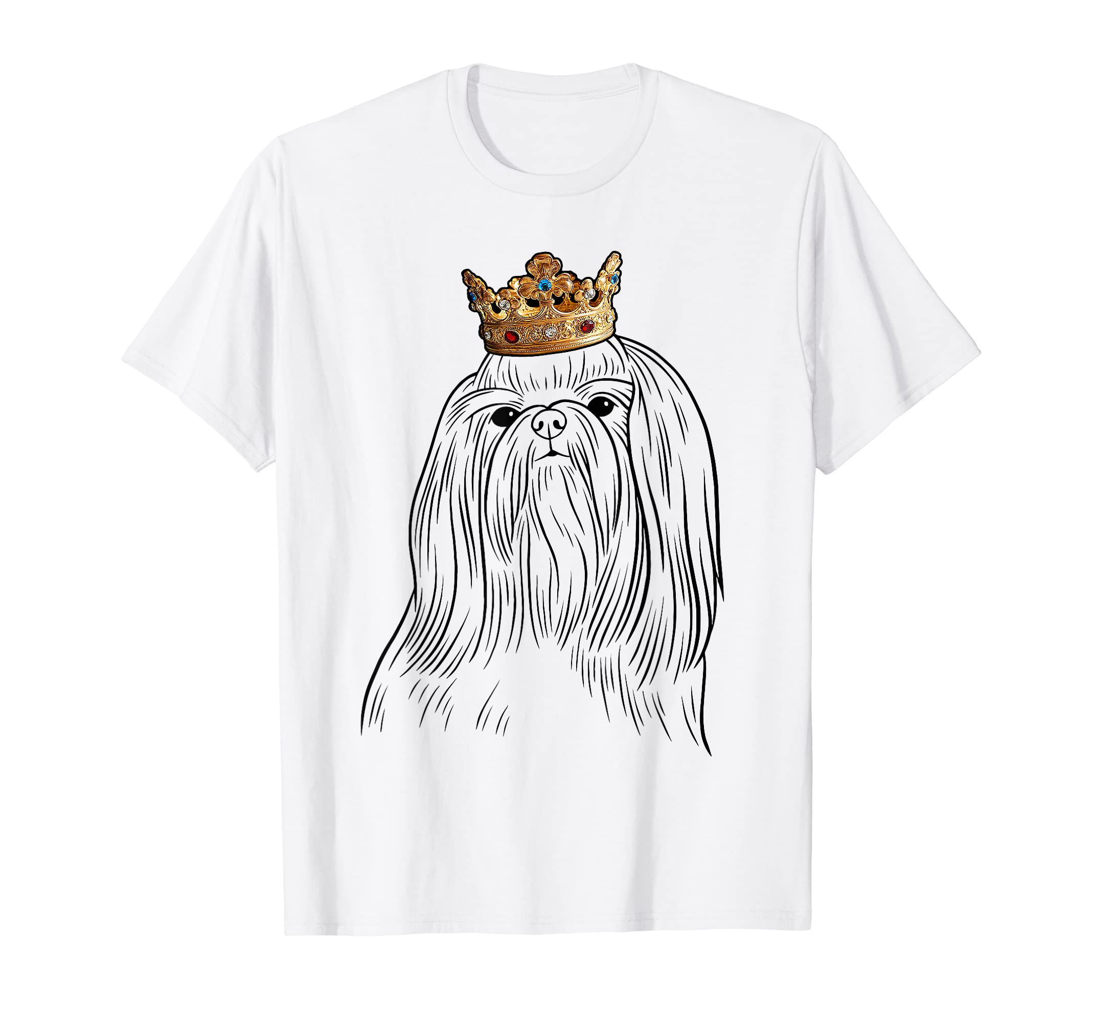 Shih Tzu Dog Wearing Crown T-Shirt