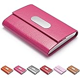 FACATH Business Card Holder For Women, PU Leather Slim Business Card Case - Business Card Carrier ID Case/Wallet Pocket Business Name Card Holder for Women and Men