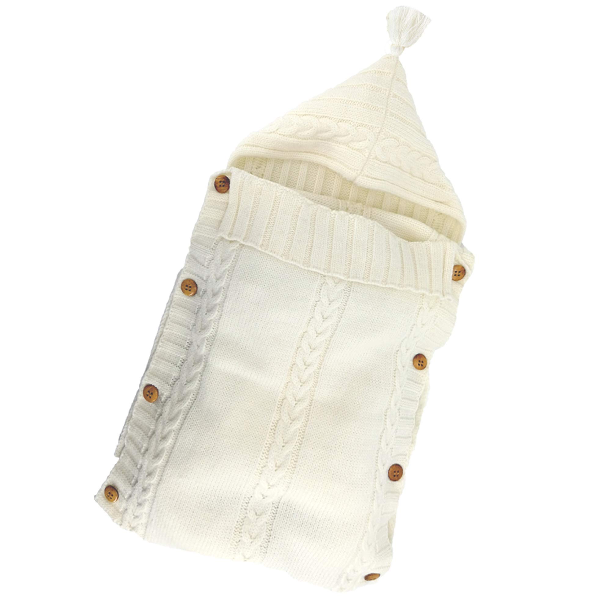 XMWEALTHY Newborn Baby Wrap Swaddle Blanket Knit Sleeping Bag Sleep Sack Stroller Wrap for Baby(Beige) (0-6 Month)