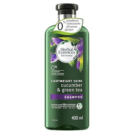 Herbal Essences Cucumber and Green Tea SHAMPOO-For Light weight Shiny Hair - No Paraben, No Colorants, 400 ML