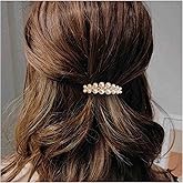 IRCOMULTI Vintage Gold Pearl Hairclip Barrette Pearl French Hair Clip Pearls Weddings Hairpin Clip Imitation Pearls Head Clips Decorative Hair Accessories for Women Headdress