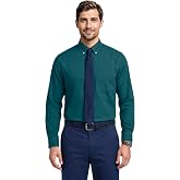 Izod Men's Dress Shirt Regular Fit Long Sleeve Wrinkle Free Stretch Button Down Collar