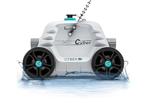 Ofuzzi Winny Cyber 1000 Cordless Robotic Pool Cleaner, Max.95 Mins Runtime, Automatic Pool Vacuum for Ideal for Above/Half-Above Pools Up to 40 feet of Flat Bottom (White)