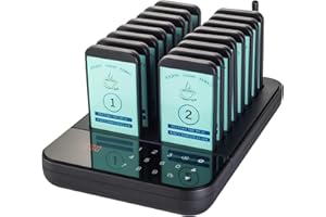 SAILESI Restaurant Pager System, Wireless Pagers for Restaurants, 16 Pagers Beepers, Waiting Buzzers Queue Calling System, Guest Customer Queue Pagers for Coffee Shop Food Truck Church Nursery Clinic…