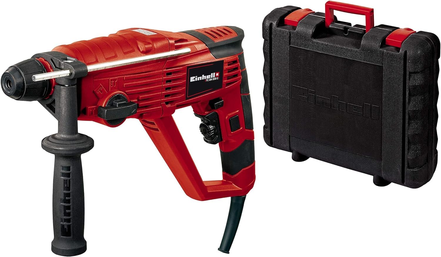Einhell TC-RH 800 E Rotary Hammer Drill | SDS Plus 4-in-1 Electric Drill - Drilling/Pneumatic Impact Drilling/Chiselling with and Without Lock | 800W, 2.5 Joule Impact Force, Speed Control