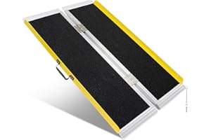 FINITYPRO Portable Wheelchair Ramp 4FT, Foldable Handicap Ramp for Wheelchairs, 48.6" L x 31.5" W, Aluminum Ramp with Non-Slip Surface, Wheelchair Ramps for Home, Steps, Stairs, Doorways, Curbs, 800LBS Capacity