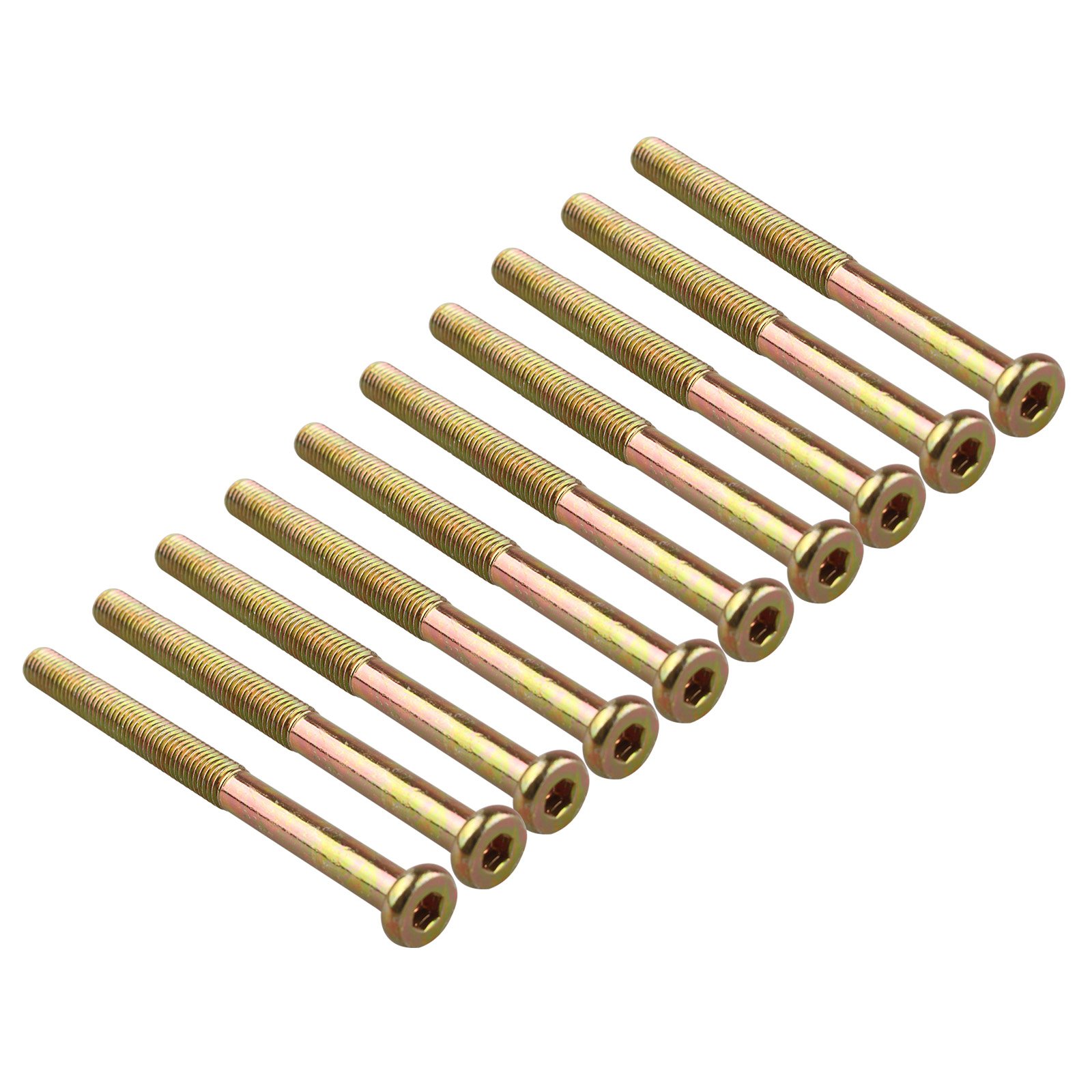 HALJIA 10 Pcs M8 x 100mm Screws Bolts Threaded Hexagon Socket Head Cap