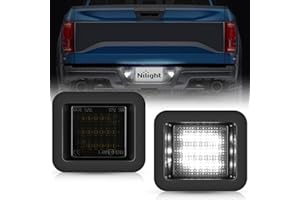 Nilight License Plate Lights Compatible with 2015 2016 2017 2018 2019 2020 Ford F150 Raptor Smoke Lens Black Housing 6000K White 2PCS Pack
