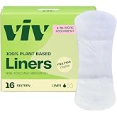 Viv for Your V Bamboo Liners - Unscented, Daily Light Protection, 16 Pack | Sleep leak-free all night, natural bamboo core, double wings, compostable wrapper, free from BPA and dyes