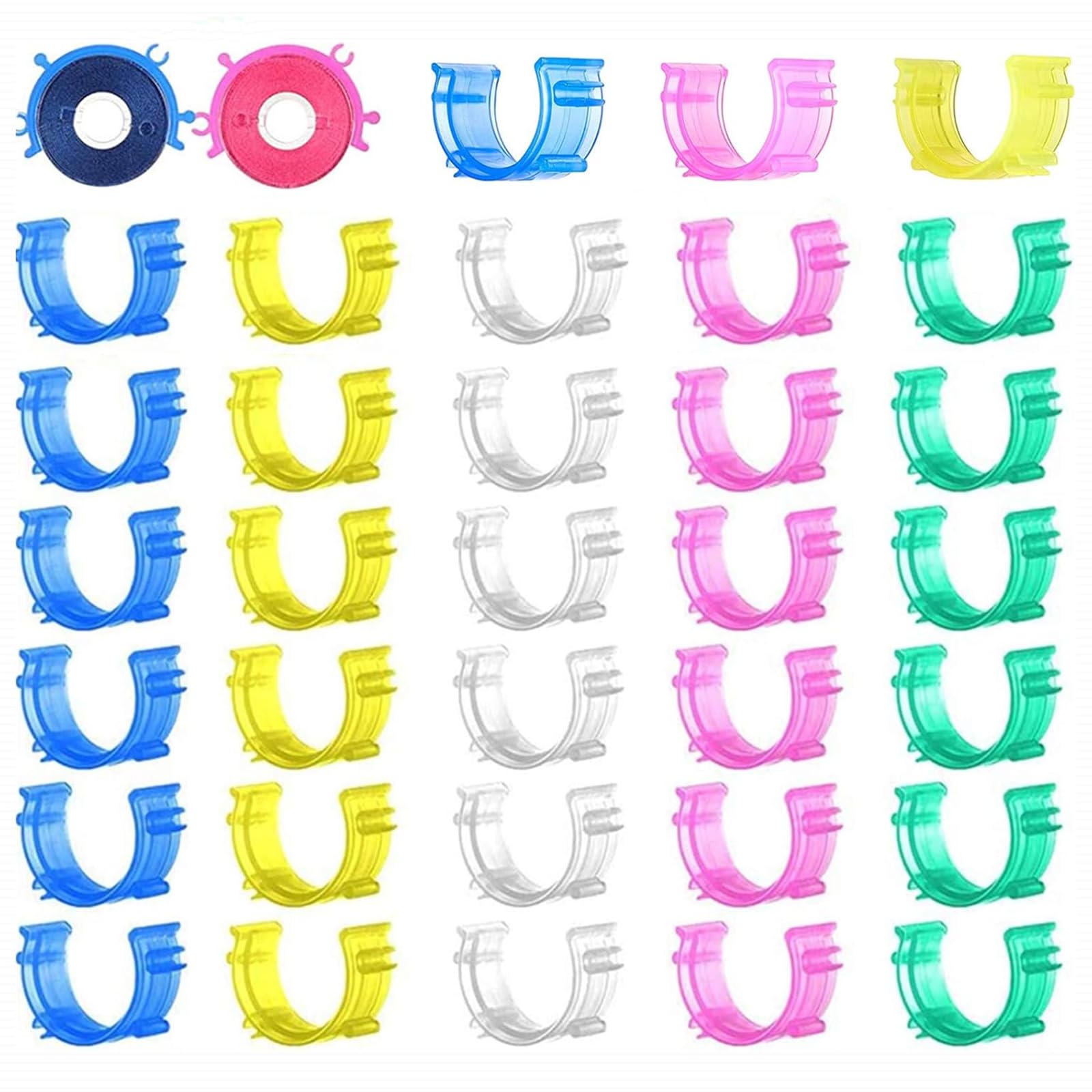 Bobbin Thread Holder Bobbin Clips Small Clips Sewing Tool Accessory Color Thread Clips Holder Tool (50 Pieces)