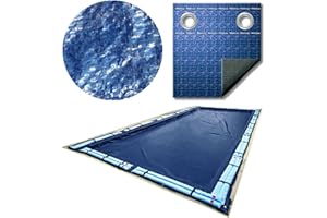 SWIMLINE HYDROTOOLS Super Guard Heavy Duty Pool Cover For Above Ground Swimming Pools |17 X 29 FT Cover | Blue / Black | Water Tube Sleeves | UV Protected For 12X24 FT Rectangle Pools | CO81729R