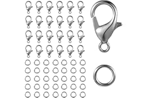 Caromoriber House 250pcs Lobster Claw Clasps With Open Jump Rings Set,jewelry Bracelet Connectors Necklace Clasp Bracelet Cla