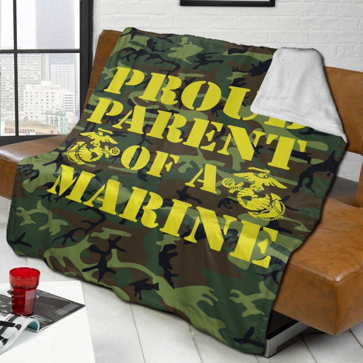 Lumugun Proud Parent of A Marine USMC Soft and Warm Throw