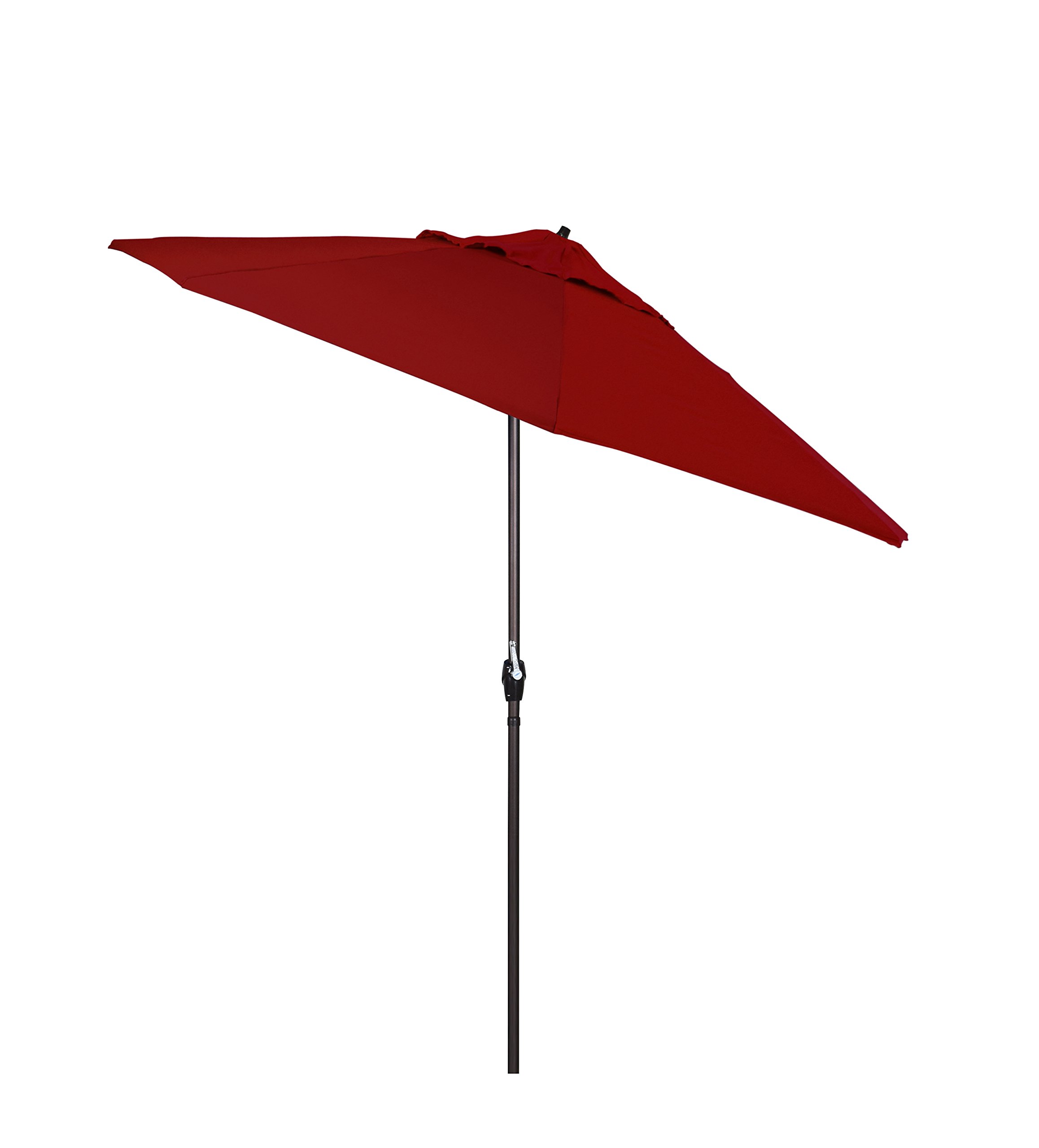 California Umbrella ATA908117-5403 9' Round Aluminum Market, Crank Lift, Auto Tilt, Bronze Pole, Sunbrella Jockey Red Fabric Patio Umbrella