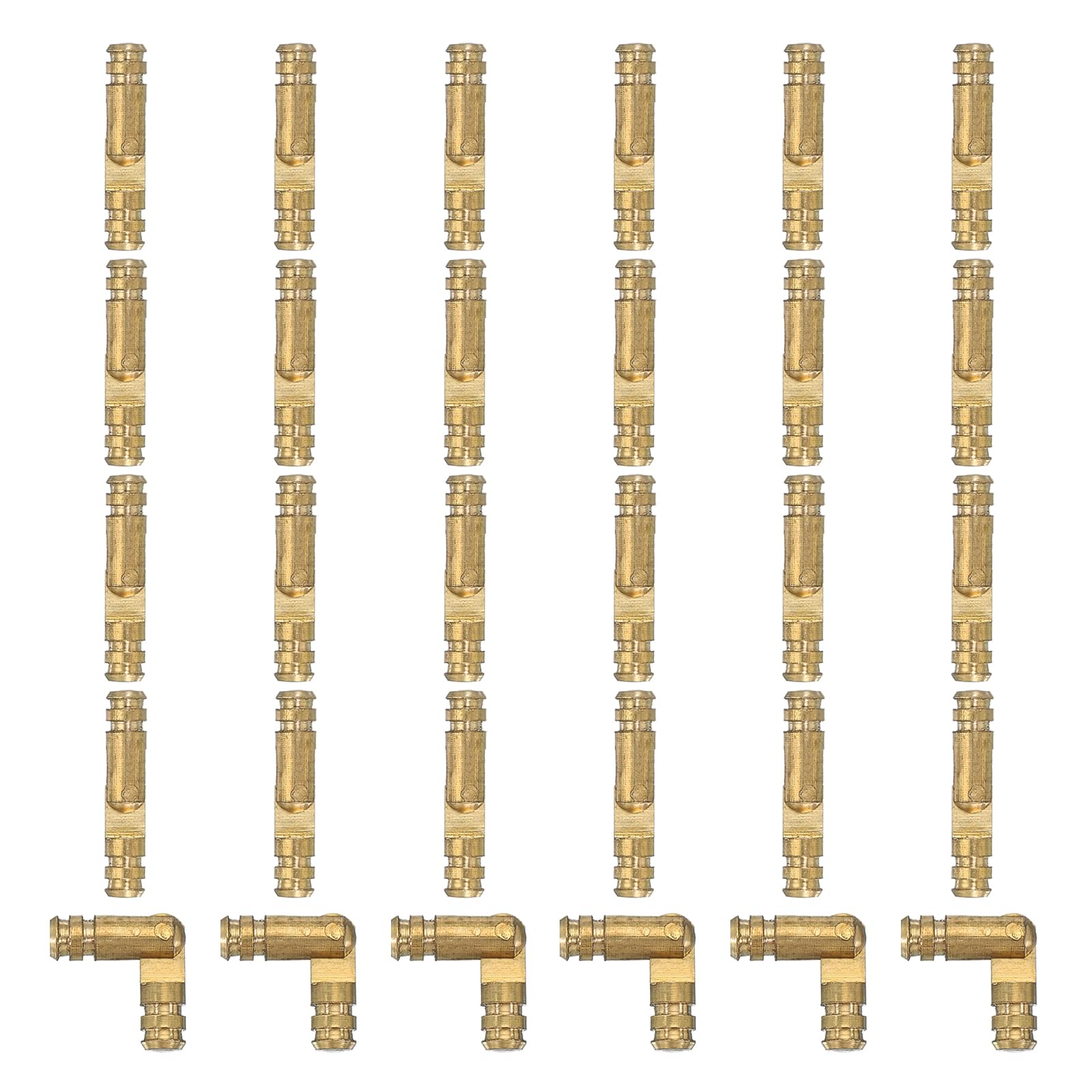 PATIKIL Hidden Brass Barrel Hinges 0.8"x0.16", 30 Pcs Invisible Hinges Folding Support Concealed Cylinder Hinge for DIY Jewelry Cabinet Door Wooden Box, Gold
