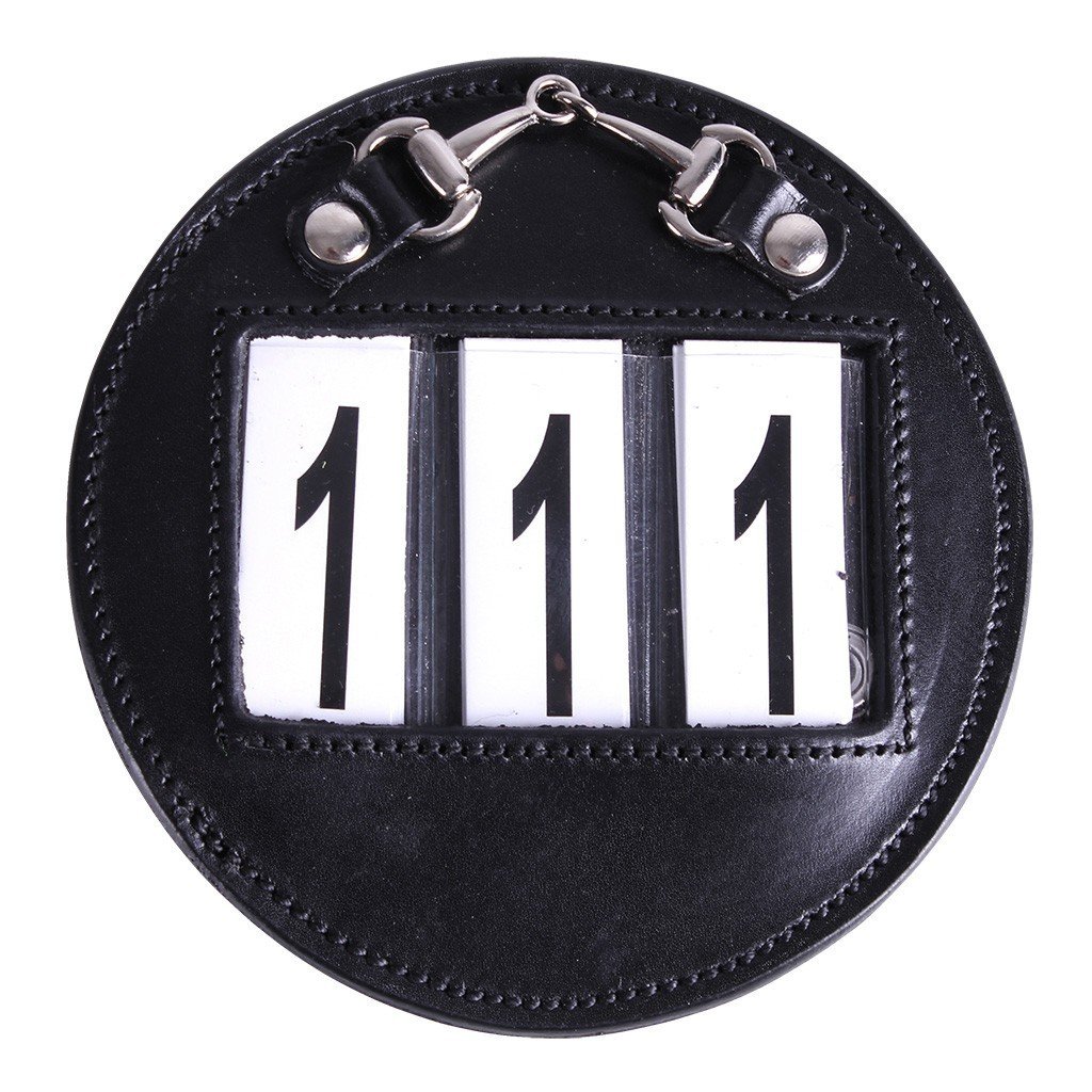 Equipride Bling Leather Bridle Number Holders Crystals for Dressage Showing Comps SET OF 2 (Black/Silver)