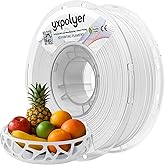 YXPOLYER PLA Filament Food Grade 1.75mm 1kg for 3D Printing, PLA+ White 3D Printer Filament with Transparent AMS-Compatible Filament Spool