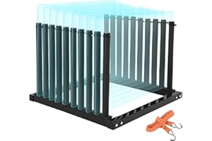 Garvee 9-Slot Steel Windshield Rack, 32 * 33 * 24inch with Safety Foam Pads & Soft Rubber Finger Locks for Auto Repair Shop S