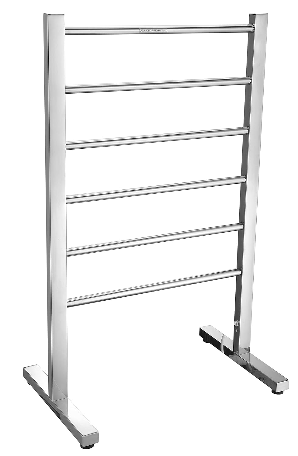 ANZZI Riposte 6-Bar Floor Mounted Towel Warmer in Chrome | Energy Efficient 65W Electric Plug in Heated Towel Rack for Bathroom | Stainless Steel Towel Heater Rail Quick Towel Dryer | TW-AZ102CH