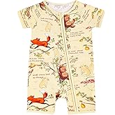MOSSRIVER Bamboo Viscose Baby Romper Short Sleeve One Piece Footless Jumpsuit with Zipper Boys Girls Outfits