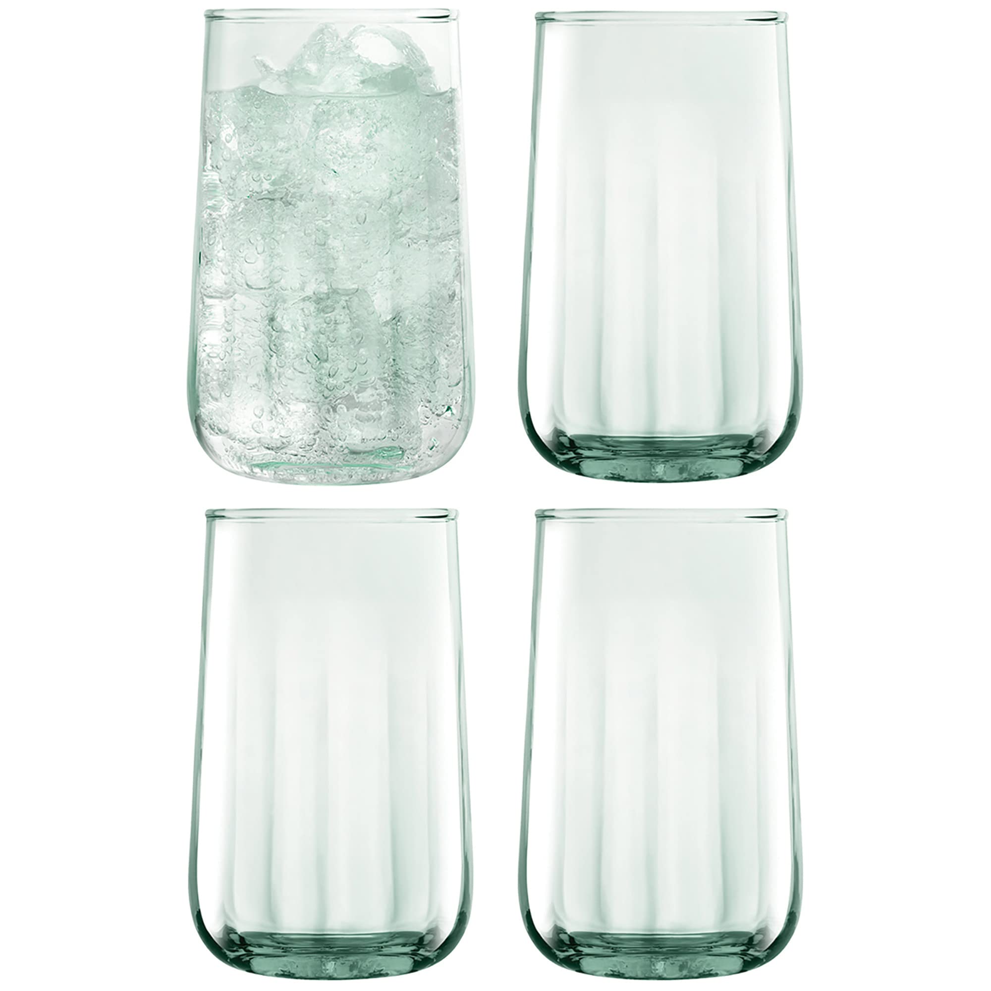 LSA International Mia Highball 590ml Recycled/Part Optic | Set of 4 | Recycled Glassware | MZ37