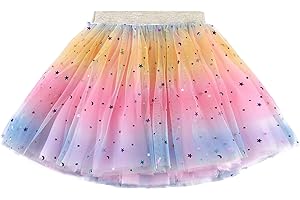 Revkokmx Girls Layered Rainbow Tutu Skirt Dance Dress Ruffle Tiered Clubwear