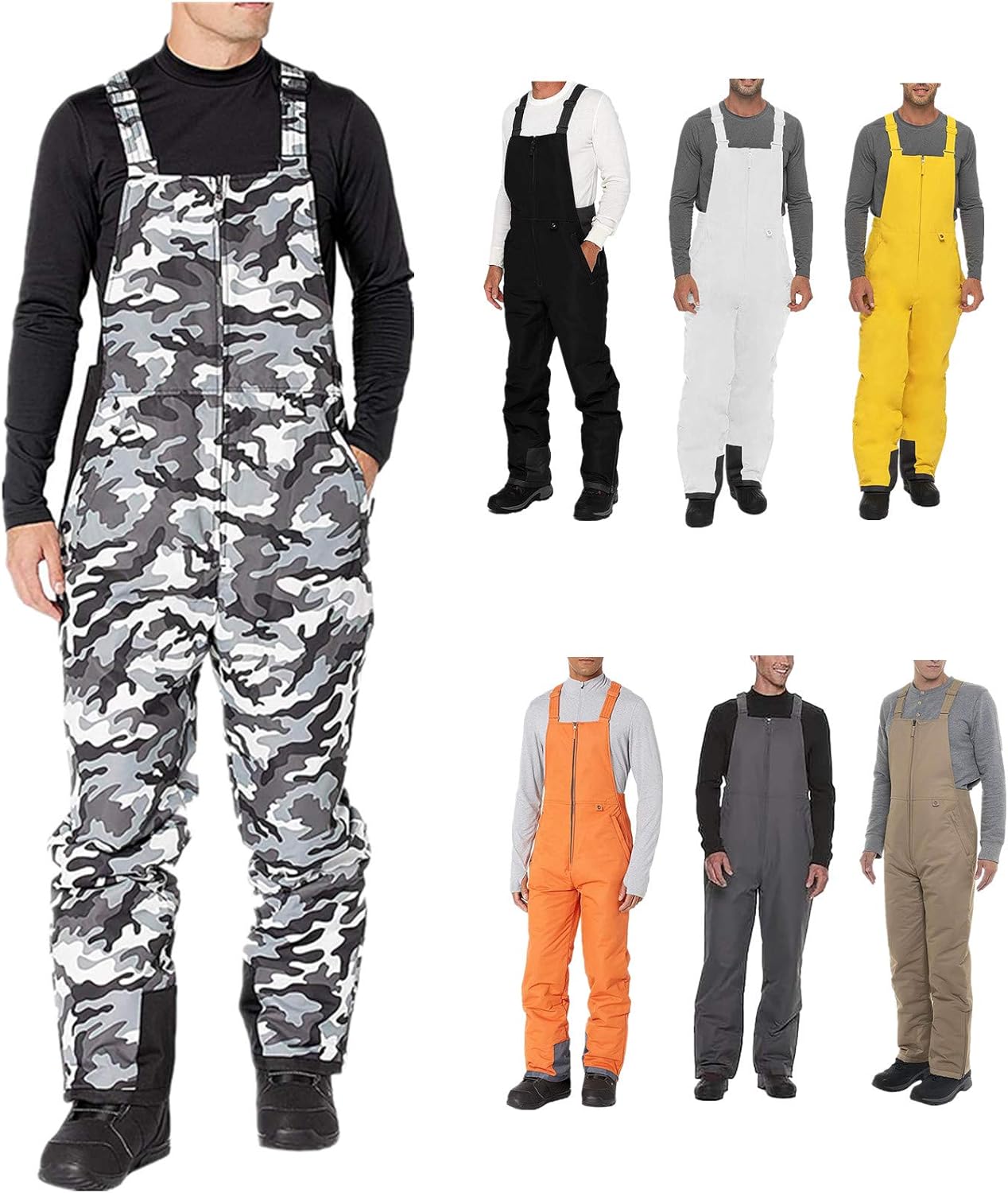 BSGSH Babero de nieve para hombre, con aislamiento esencial, pantalones