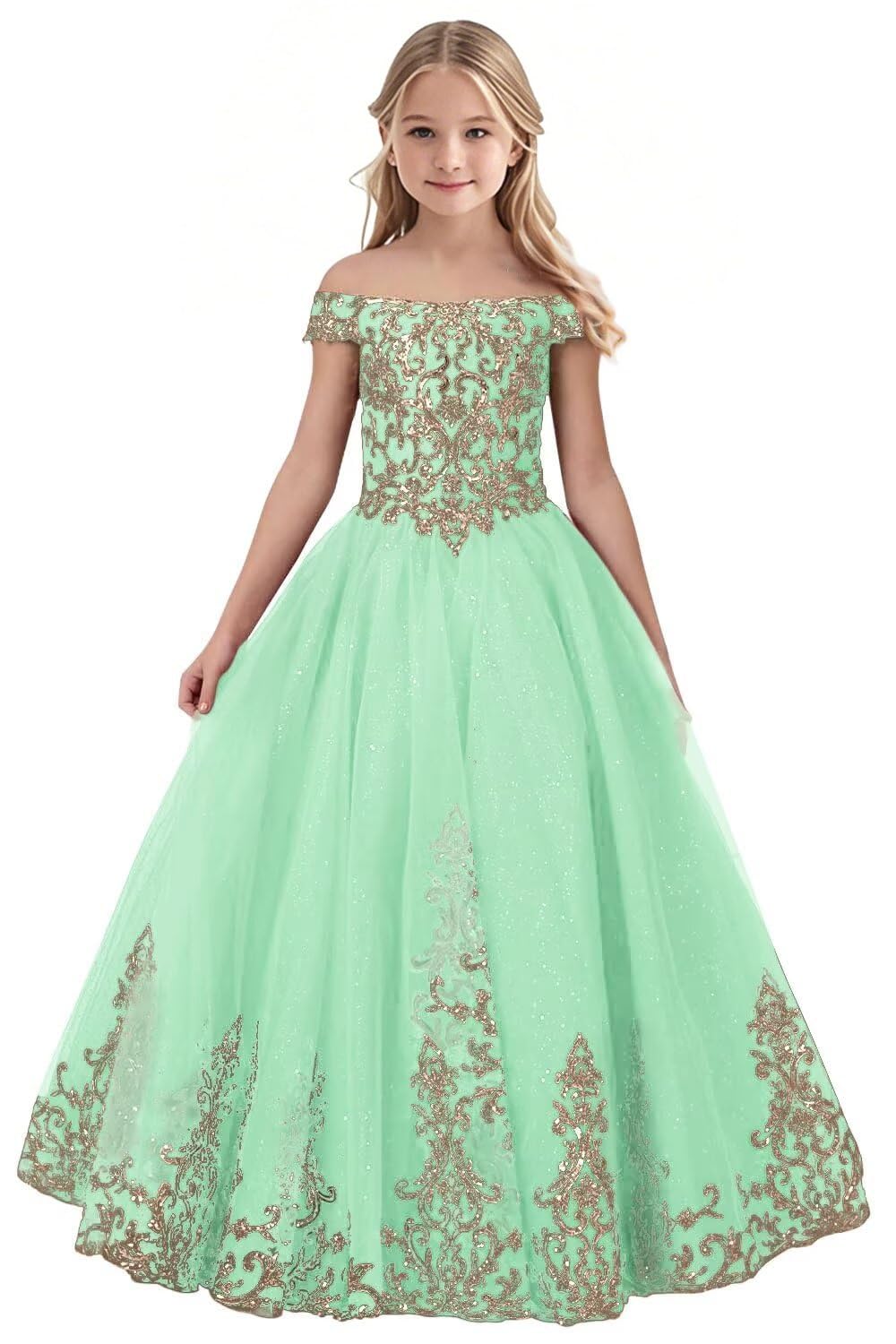 Tulle Flower Girl Dress for Wedding Sparkly