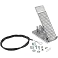 Speedway Motors Cast Aluminum Accelerator Throttle Pedal Assembly Includes Heavy Duty Cable, Mounting Hardware and Textured Pedal, 2.5 x 6 x .25 Inches