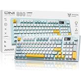 Tri-Mode Wireless Keyboard, BT/2.4G/Wired, Silent Membrane, RGB Backlit, Display Screen &amp; Multimedia Knob, 94 Keys PBT Keycaps for PC Home Gaming Office Use