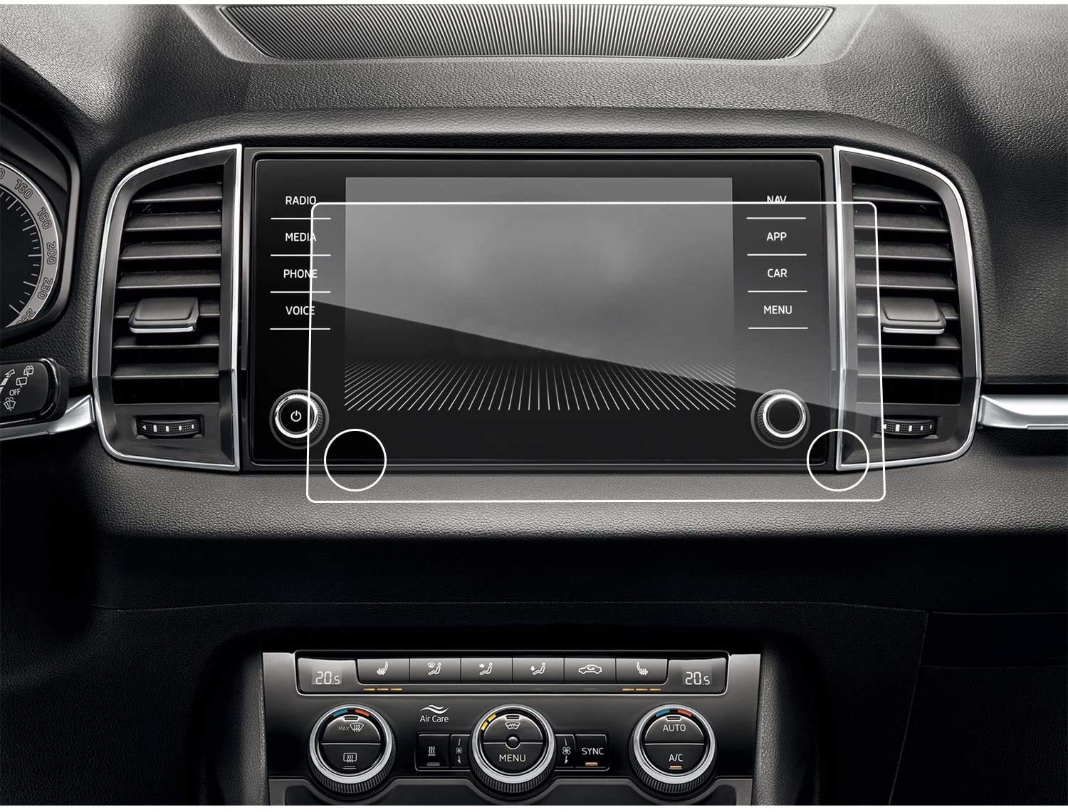 LFOTPP Karoq 8 Inch Navigation Protective Film, Car Accessories, GPS Navi Radio Screen Protector, Tempered Glass, 9H Scratch-Resistant, GPS Transparent Navi Film Accessories