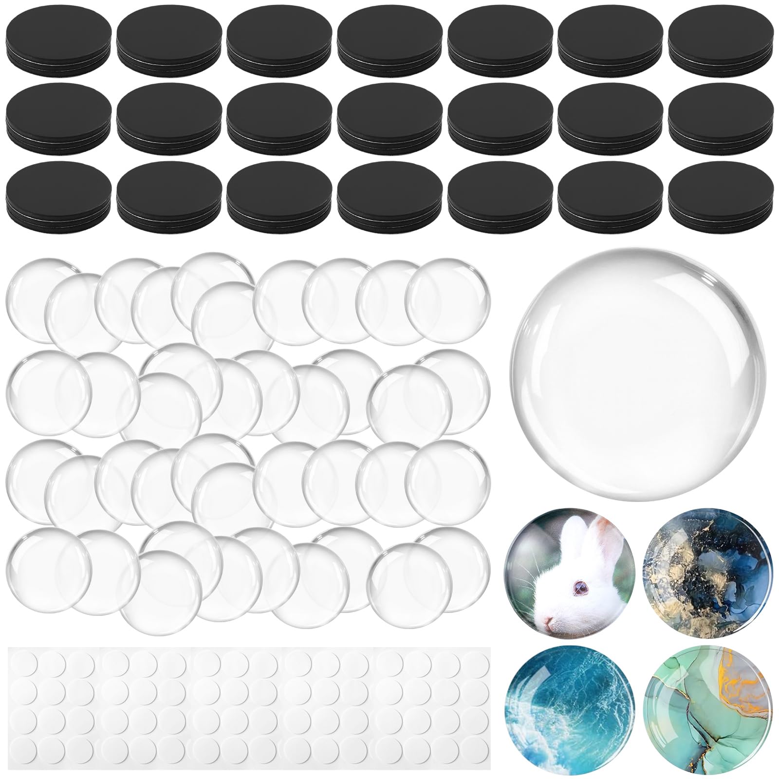 Photo 1 of Aertiavty 160 Pcs Fridge Magnets Making Kit, 2 Inch Glass Magnets for Refrigerator, Locker, Whiteboard, Office, Kitchen, Decorative Magnet (80 Round Magnet+80 Glass+Clear Adhesive Dots)