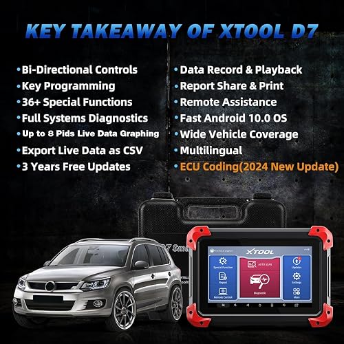 XTOOL D7 Bidirectional OBD2 Scanner - 2025 Newest Diagnostic Tool With Key Programming & ECU Coding
