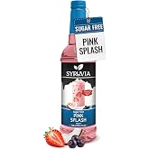 Syruvia Sugar Free Pink Splash Syrup, Flavored Syrup for Drinks, Lemonades, Iced Teas, and Desserts &ndash; 25.4 fl oz