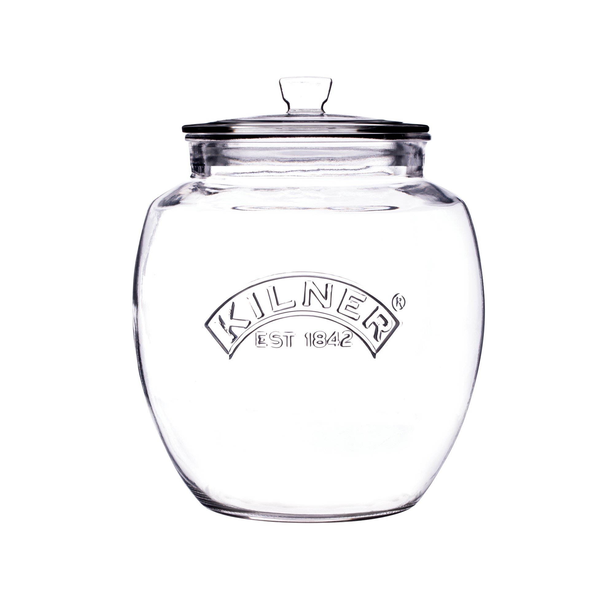 Kilner Universal Jar Push-Top Lid 2 Litre Glass Food Container with Silicone Seal Kitchen Pantry Storage for Dry Food Biscuits Sweets and Treats