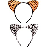 ALVOGIMOR 2 Pcs Tiger Ears Headband Cat Leopard Headband for Women Birthday Halloween Theme Cosplay Party Decor Supplies