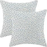 Baby Blue Leopard Print Pillow Covers 18x18 Inch Blue Cheetah Animal Skin Print Throw Pillow Covers Set of 2 Cheetah Pillowcases Farmhouse Decor for Home Outdoor Living Room Bedroom Linen Cushion