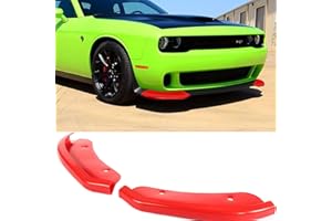 sosega Front Splitter Bumper Lip Protector Cover for Dodge Challenger HellCat Widebody 2015-2021 (2pcs/set,red）