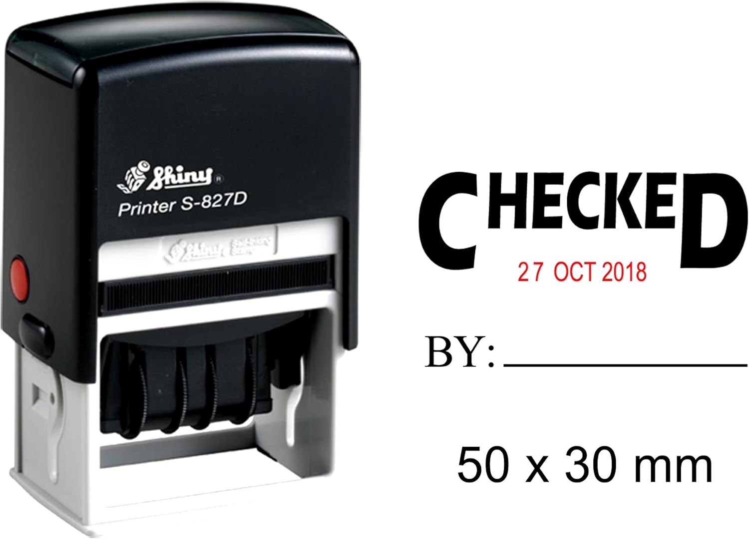 Shiny Date Stamp Self Inking with Checked by Text Ofiice Stationery