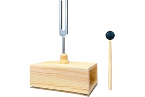 Lrowvenu 432 Hz Tuning Fork with Resonance Box, Aluminum Alloy, Wooden Speaker, Ideal for Sound Healing, SPA Aromatherapy, Tuning Fork Resonance Teaching, Hearing Tests, Meditation etc