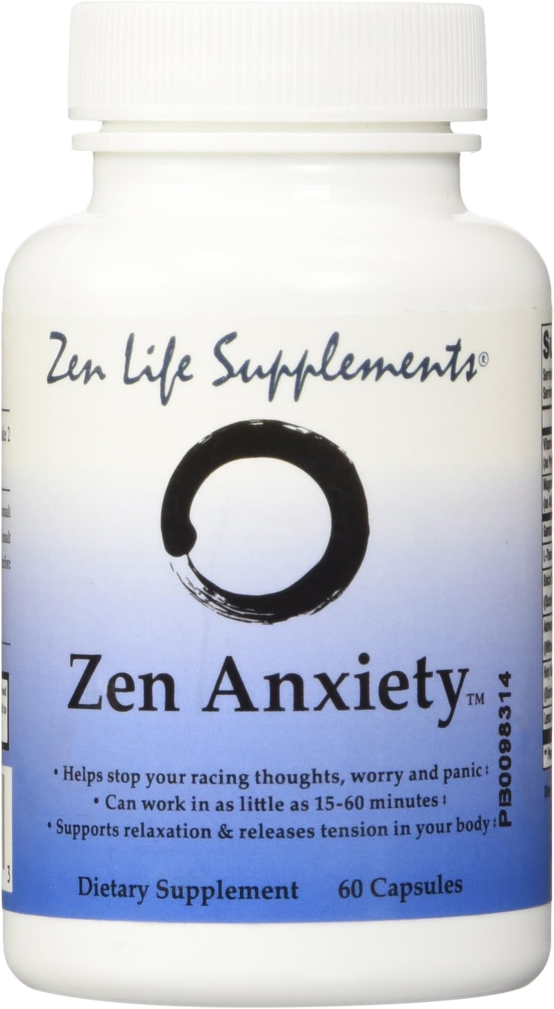 Zen Anxiety - Quickly Stop Your Anxiety, Worry and Panic with 8 Natural Herbs, Amino Acids and Vitamins