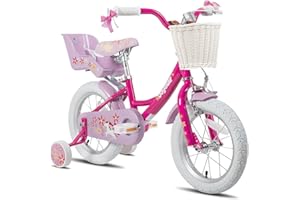 JOYSTAR Unicorn Girls Bike for 2-9 Years Old Kids, 12 14 16 18 Inch Kids Bike with Training Wheels, Streamers, Basket and Dol