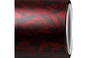 OuranioToxo Matte Red Forged Carbon Fiber Vinyl Wrap, Forged Composite Carbon Wrap - Air Release Self Adhesive Vehicle Interior/Exterior Sticker - Carbon Fiber Vinyl Wraps 1 x 5 ft (30 x 150 cm)