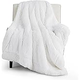 Bedsure GentleSoft Fluffy White Throw Blanket, White Decor Fuzzy Gifts for Women, Soft Cozy Furry Sherpa Fleece Plush Thick Warm Shaggy Faux Fur Throw Blanket for Couch, Bed, Camping, Travel, 50x60