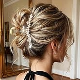 CAKURE Pearl Hair Claw Clip Gold Rhinestone Star Hair Clips Metal Alloy Claw Clips for Hair Accessories for Women