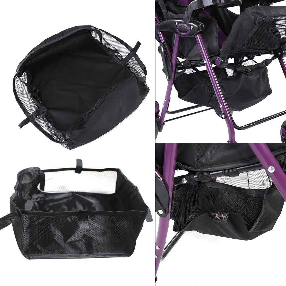 Universal Stroller Storage Basket, Under Stroller Organizer Bag Pram Under Basket, Shopping Basket Pram Pushchair Bag Bottom for Storing Baby Product, 11.8 x 11.8 x 3.9 Inch