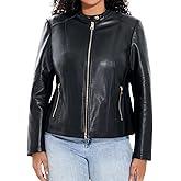 Women's Faux Leather Jacket Plus Size Motorcycle Biker Outwear Pu Zip Up Moto Coat
